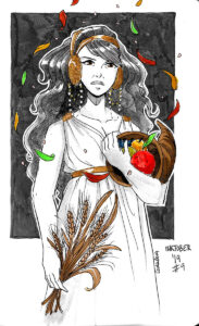 Inktober 2019 - Greek Goddess Feast - Day 09